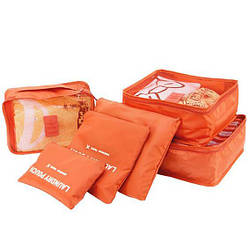 Набір дорожніх органайзерів Laundry Travel Pouch 6 шт помаранчевий