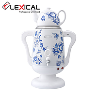 Электрический самовар LEXICAL LSV-0801 1800W с керамическим заварочным чайником, Белый, Черный