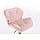 Перукарське крісло на пневматиці Hrove Form HR111K рожевий велюр основа золота, фото 2