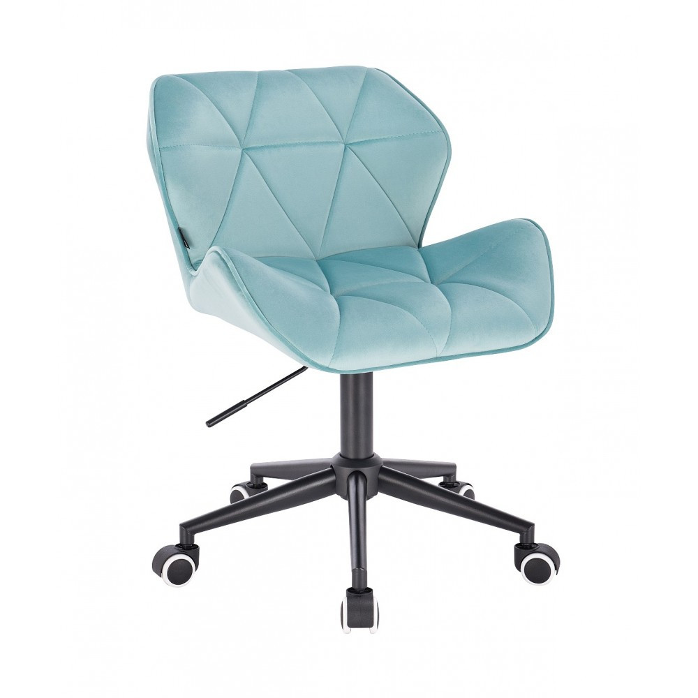 Перукарське крісло на пневматиці Hrove Form HR111K блакитний велюр чорна основа, фото 1