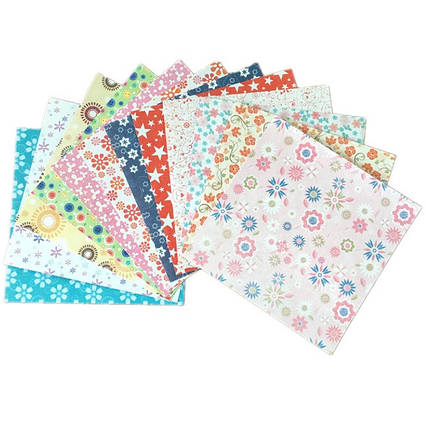 Папір для оригамі 15х15 см Квіти та Візерунки 72 аркуші Кольоровий