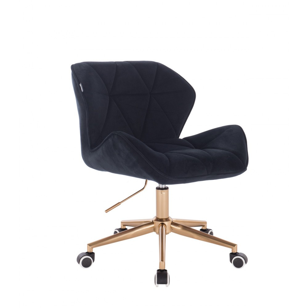 Перукарське крісло на пневматиці Hrove Form HR111K чорний велюр основа золота