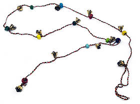 Дзвіночки бронзові з намистинками на нитці(12 шт)(117 см) Індія