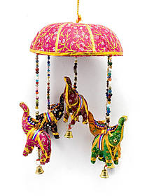 Підвіска з дзвіночком "Слони" тканина. Індія