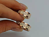 Пара обручок з срібла з вставками з золота "Спаси и сохрани", фото 6