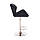 Стілець барний з регулюванням висоти хокер Hrove Form HR111W чорний велюр хромована основа, фото 4