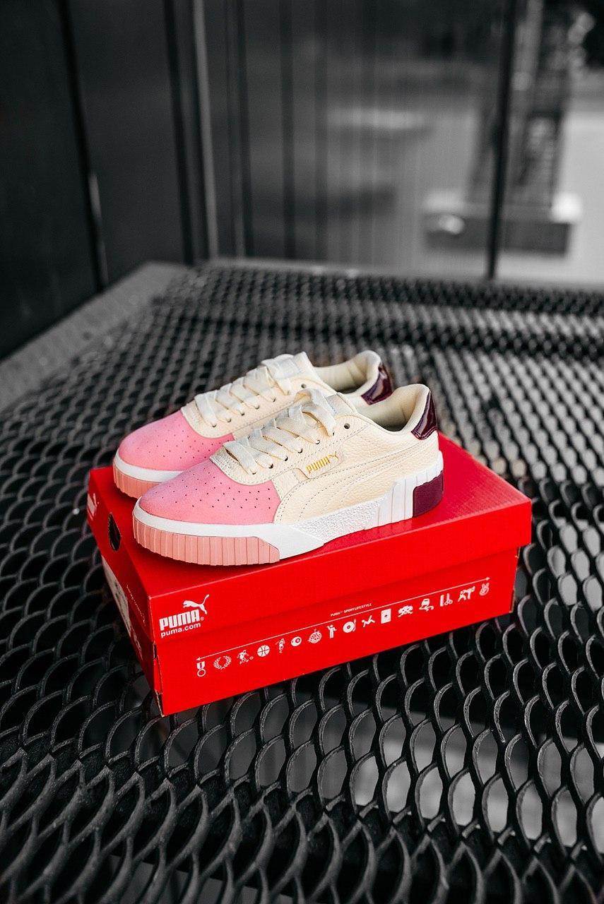 Стильні повсякденні кросівки Puma Cali Exotic Remix women's біло-рожеві кросівки