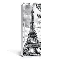 Вінілова наклейка на холодильник Ейфелева вежа ламінована подвійна ПВХ плівка самоклеюча 600*1800 мм