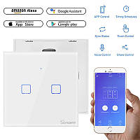 Wifi выключатель Sonoff TX T0EU2C - Сенсорная панель 2 канала с LED подсветкой (AC 250В / 4А)