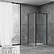 Душова кабіна Dusel DL198B/DL196B Black Matt,100х100х190, двостулкові, профіль чорний, скло прозоре, фото 2