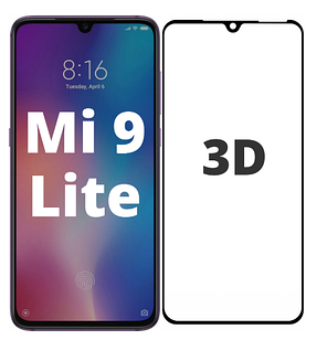 Захисне скло 3D для Xiaomi Mi 9 Lite чорне (сяомі ксіомі мі 9 лайт)