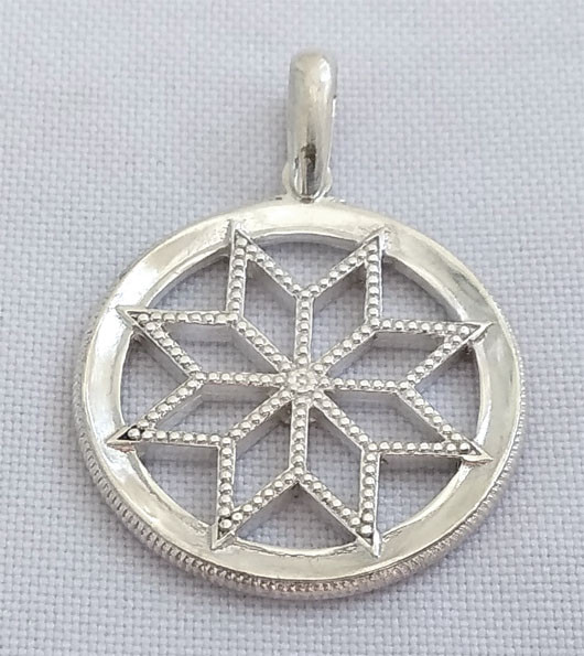Алатир слов'янський оберіг з срібла 925-ої проби, фото 1