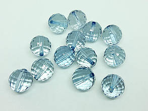 Намистини "Куля грані" акрил темно-сіро-блакитний 18 мм 500 грам