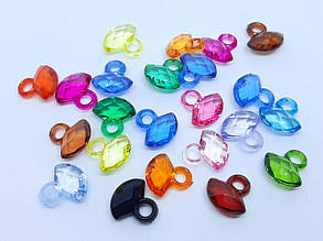 Підвіски акрил "Віял" мікс 14х13 мм 500 грамів