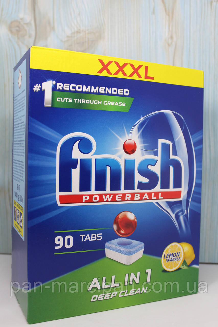 Таблетки для посудомийки Finish All in 1 Lemon 90 шт.: продаж, ціна у ...