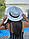 Літній капелюх Федора з чорною стрічкою унісекс білий, фото 6
