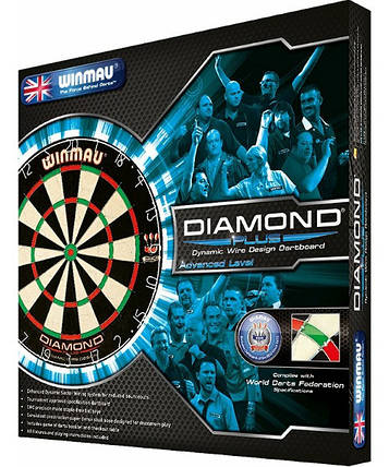 Дартс мішень Winmau Diamond plus (Англія) + набір дротиків на 2 гравців + точилка, фото 2