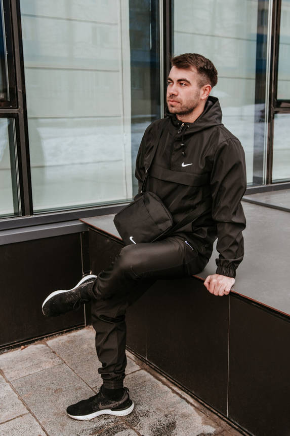 Анорак Чоловічий Nike President Чорний найк куртка осіння весняна, фото 2
