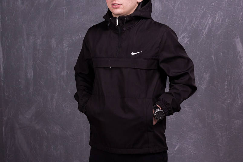 Анорак Чоловічий Nike President Чорний найк куртка осіння весняна, фото 2
