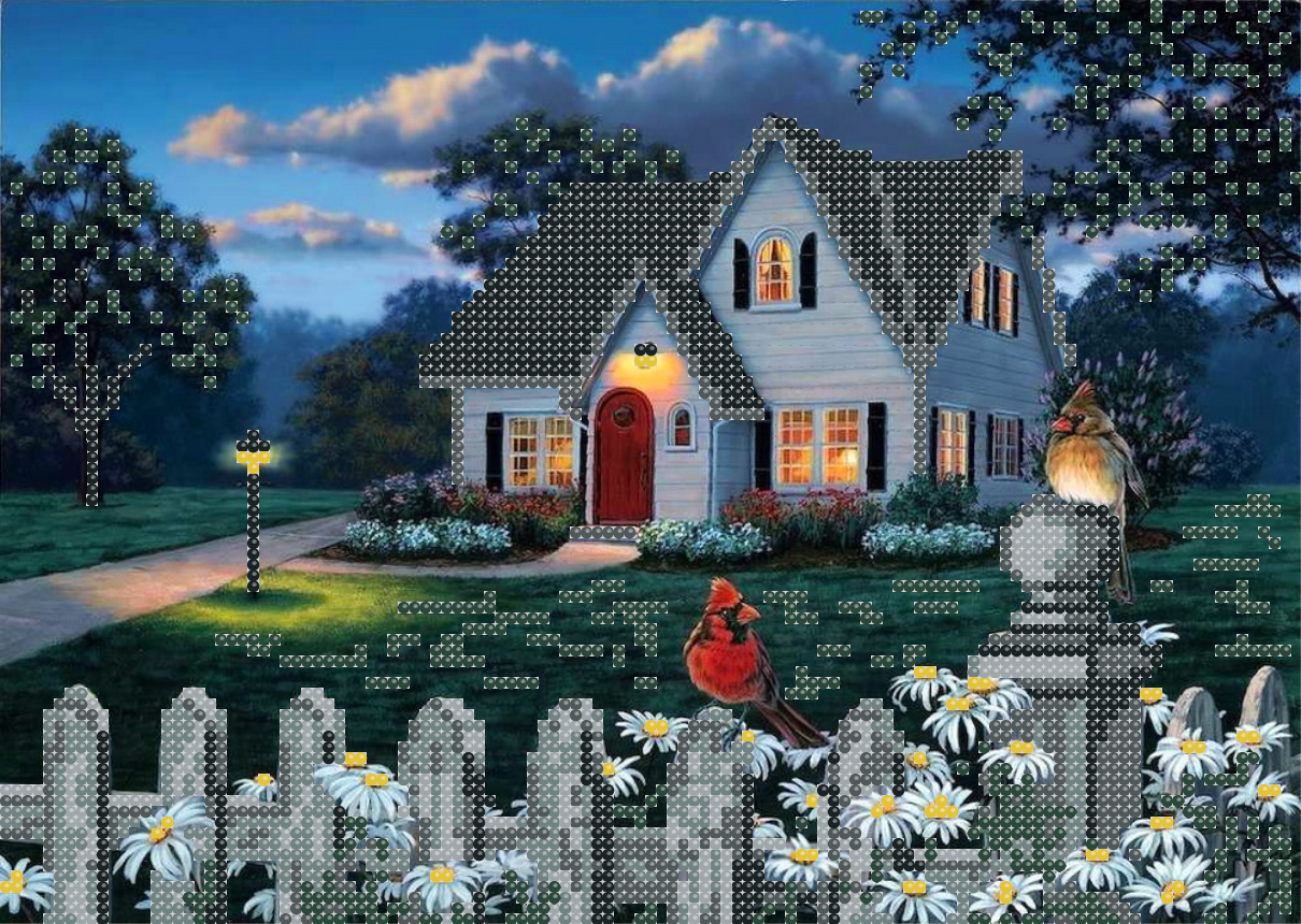 Літнім вечором схема вишивки бісером, фото 1