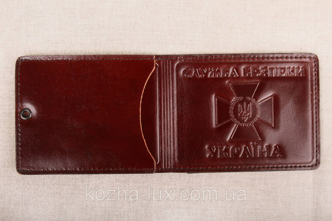 Шкіряна обкладинка СБУ шоколадний 016-003