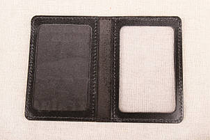 Шкіряна обкладинка На дві картки чорний 020-001, фото 2