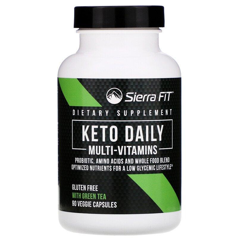 Мультивітаміни Keto Daily з зеленим чаєм, Sierra Fit, 90 капсул вегетаріанських