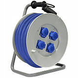 Подовжувач на котушці Pawbol 40м КГНВ 3*1,5 мм2 3,6 кВт 16А 220В 4 розетки IP54 (електричний із заземленням), фото 2