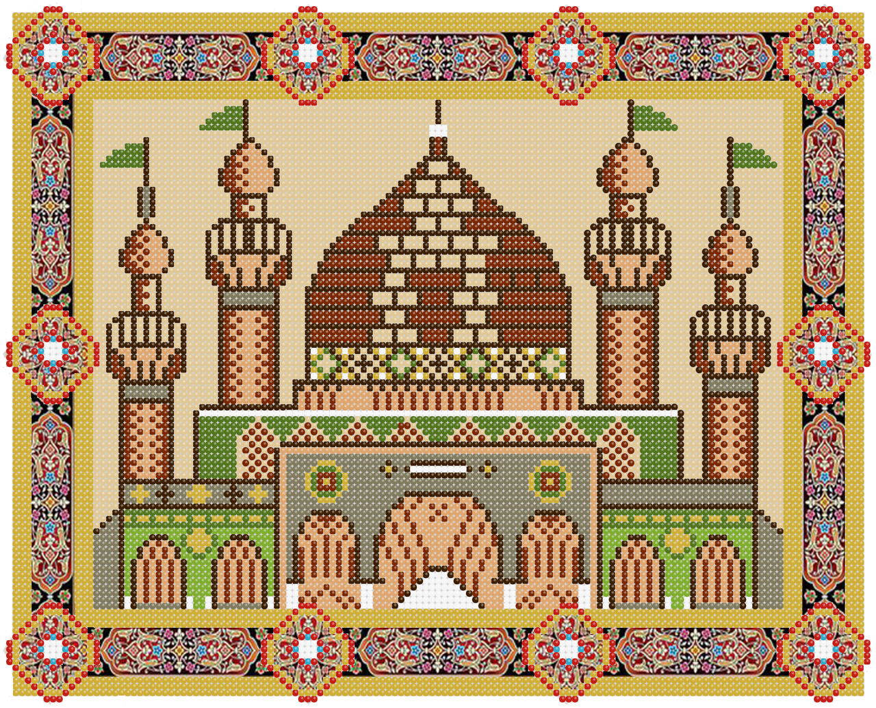 Мечеть (килимок для молитви) . Схема повної вишивки бісером, фото 1