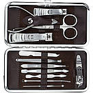 Набір для манікюру та педикюру з 12 інструментів у шкіряному футлярі MS-13, фото 3