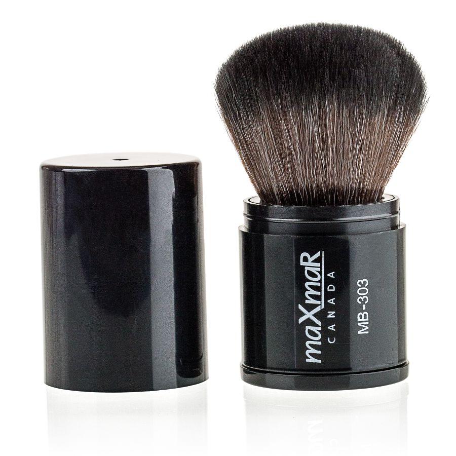 Пензлик кабуки у футлярі для пудри, рум'ян, бронзера чорна maXmaR MB-303, фото 1