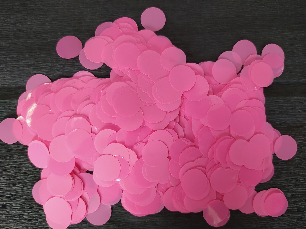 Аксесуари для свята конфеті кружечки рожеві 12 мм х 12 мм 100 грам