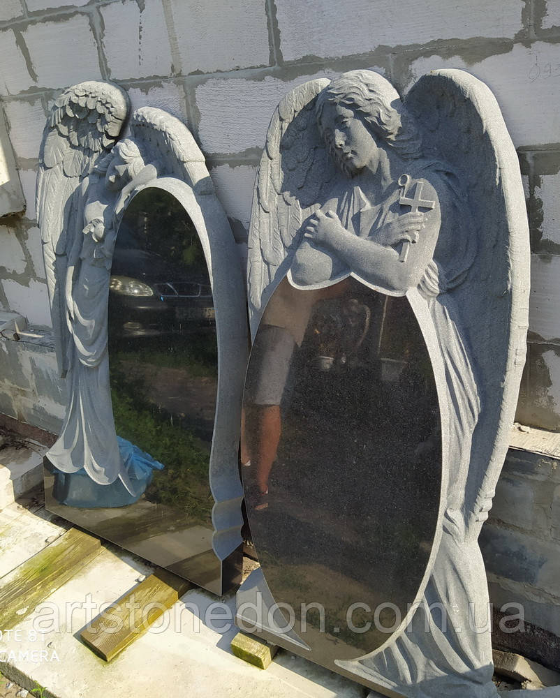 Памятники со скульптурой. Памятник в виде ангела №333 гранитный резной - фото 5 - id-p1010129500