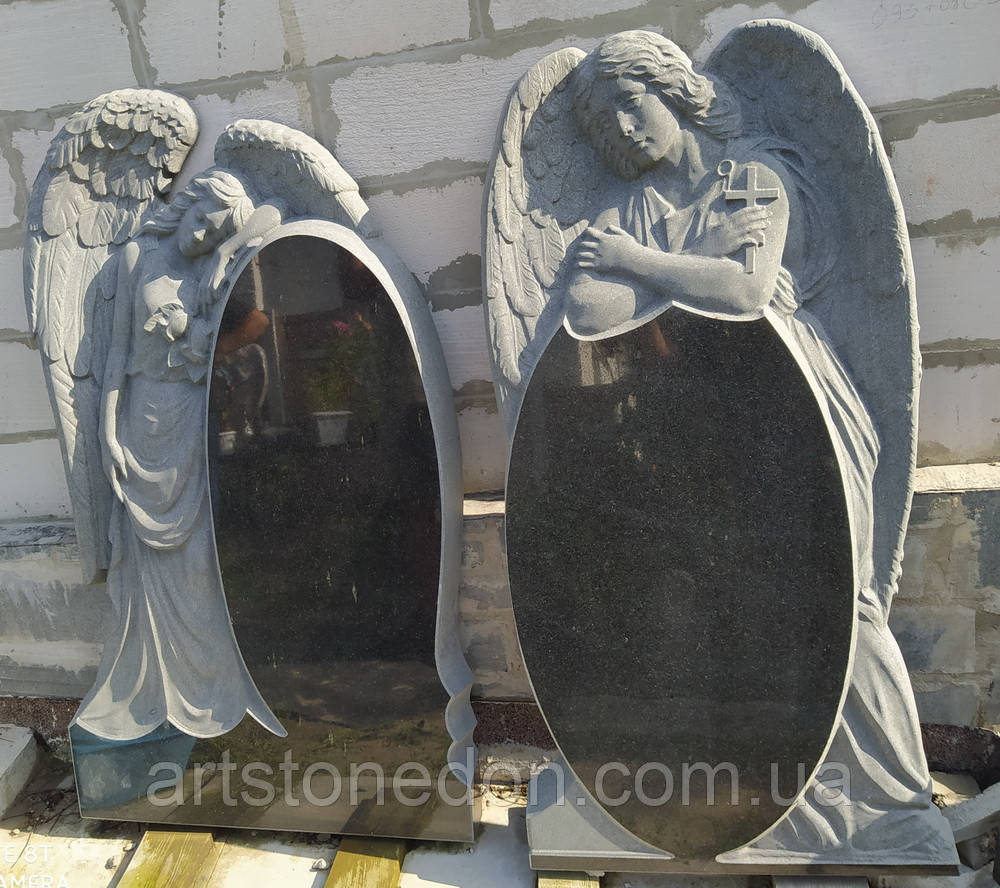 Памятники со скульптурой. Памятник в виде ангела №333 гранитный резной - фото 6 - id-p1010129500