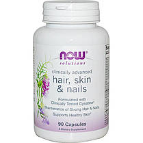Вітаміни для волосся, шкіри та нігтів Now Foods Hair, Skin & Nails 90 капс нау фудс, фото 2