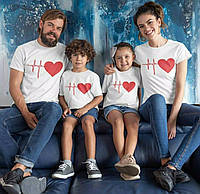 Футболки family look. Футболки для всієї родини. Серце. Мама, тато та діти