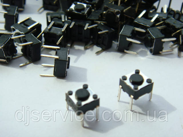Мікрокнопка тактова Китай 6x6mm 4.3 mm для пультів, dj контролерів, фото 1