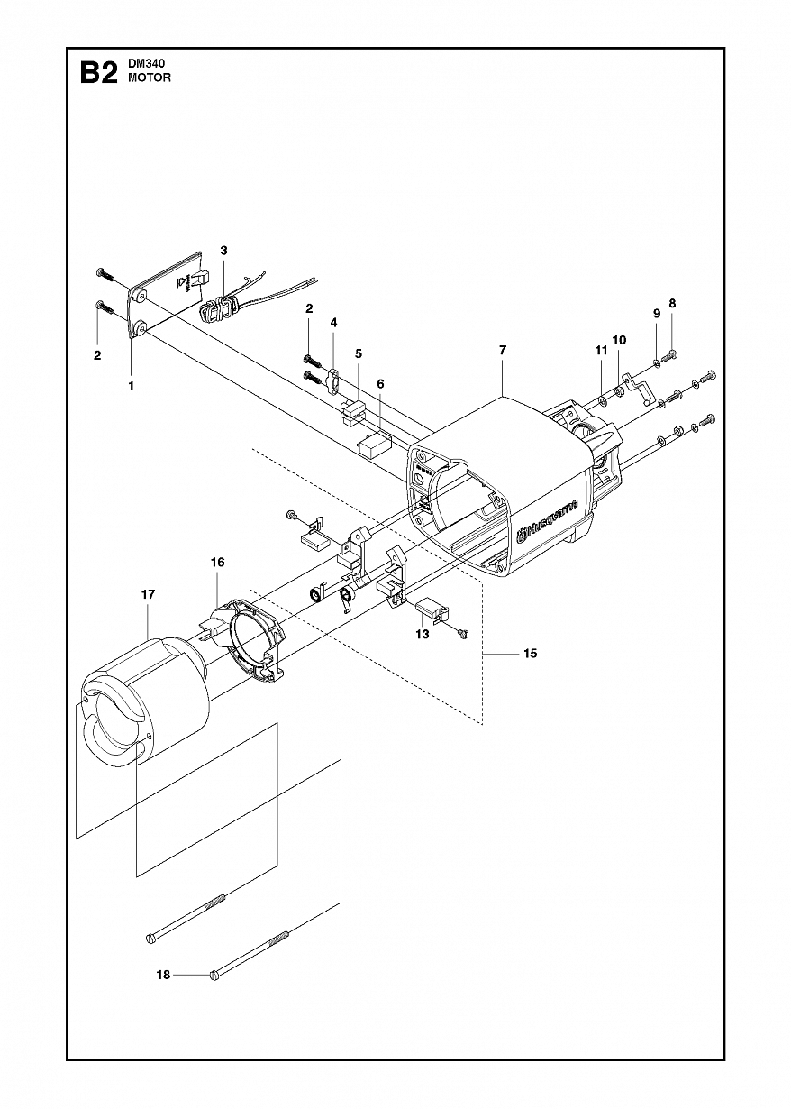 4 ЕЛЕКТРОДВИГАЛЬНИЙ — СТАТОР  ⁇  DM340, 2012 бурильна машина Хускварна  ⁇  алмазне буріння  ⁇ , фото 1