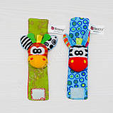 Розвивальні браслети та шкарпетки брязкальця Sozzy (набір 4 штуки) ОРІГІНАЛ, фото 4