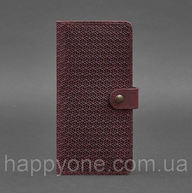 Портмоне з натуральної шкіри 7.0 Карбон (бордове), фото 1