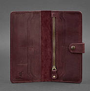 Портмоне з натуральної шкіри 7.0 Карбон (бордове), фото 3