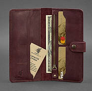 Портмоне з натуральної шкіри 7.0 Карбон (бордове), фото 5