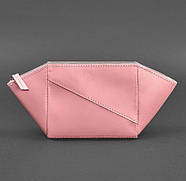 Жіноча косметичка з натуральної шкіри (рожева), фото 3