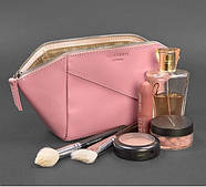 Жіноча косметичка з натуральної шкіри (рожева), фото 5