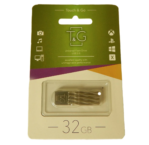 Металева флешка T&G USB 103 32GB, срібляста (SH011321), фото 1