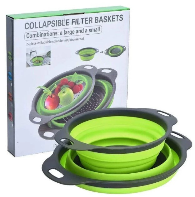 Друшляк силіконовий складаний Collapsible filter baskets 7105, 2 шт S