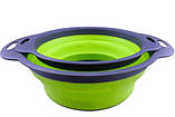 Друшляк силіконовий складаний Collapsible filter baskets 7105, 2 шт S, фото 4