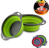 Друшляк силіконовий складаний Collapsible filter baskets 7105, 2 шт S, фото 5