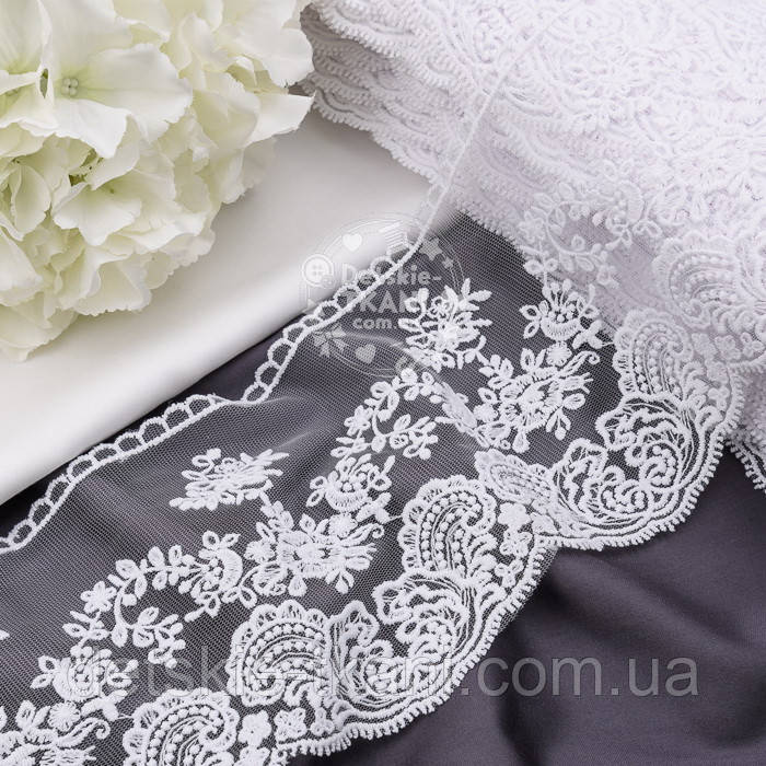 Мереживо "Блюмарин класика" білого кольору, ширина 15 см (Китай), фото 1