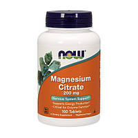 Магний NOW Magnesium Citrate 200 mg 100 таб